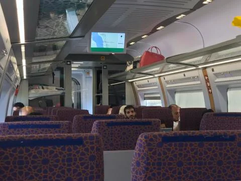Interior one of the train coaches at HSR Madinah station in Medina, Stock Photos