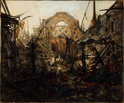 The interior of the opera-comic, after the fire of May 15, 1887 Jean-Louis... Stock Photos