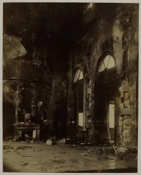 Interior of the Opera Comic Devaste after a fire, Place Boeldieu, 2nd arro... Stock Photos