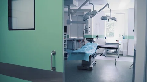 Interior of operating room in modern clinic. Hospital details. Stock-Footage 110736388