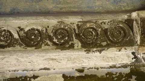The interior ornament of the old temple Stock Footage