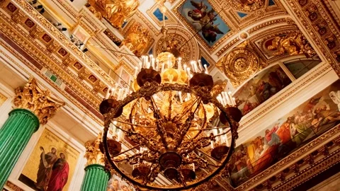 Interior of an orthodox church Stock Footage 154654243