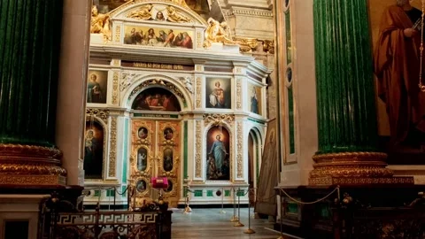 Interior of an orthodox church Stock Footage 154654247
