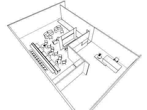 Interior outline drawing sketch Stock Illustration