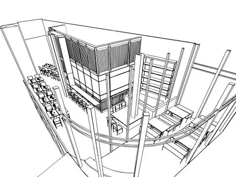 Interior outline drawing sketch Stock Illustration