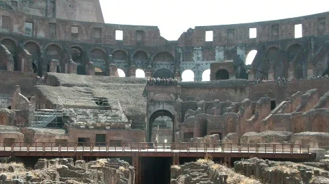 Interior overpass in the Colosseum Stock Footage 522656