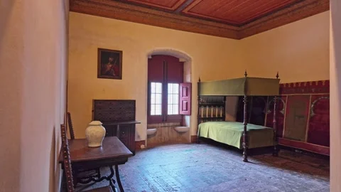 Interior of Palace of Sintra, located in the town of Sintra, in Portugal Video stock 276389336