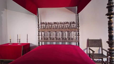Interior of Palace of Sintra, located in the town of Sintra, in Portugal Video stock 276390171