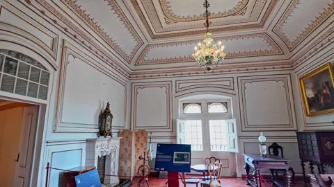 Interior of Palace of Sintra, located in the town of Sintra, in Portugal Video stock 276735314