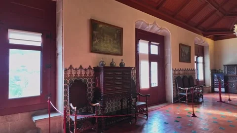 Interior of Palace of Sintra, located in the town of Sintra, in Portugal Video stock 276736791