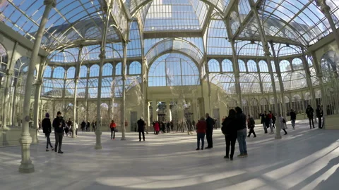 Interior Of Palacio De Cristal Del Retiro Stock Footage 104714904
