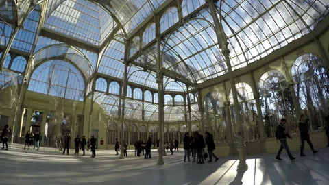 Interior Of Palacio De Cristal Del Retiro Stock Footage 104715174