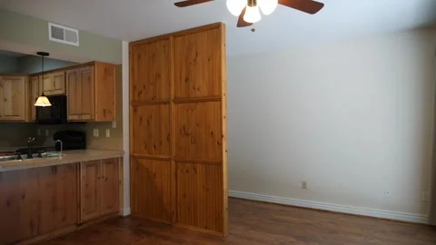 Interior pan of an empty apartment or condo Stock Footage 141225018