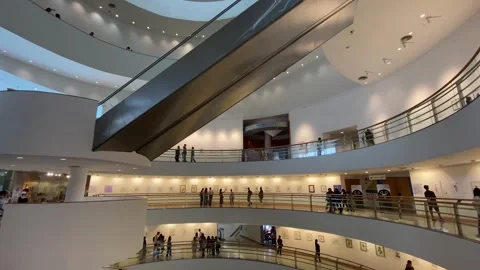 Interior panoramic wide shot of BACC Art Culture Center, Bangkok, Thailand 4K Stock Footage 281404007