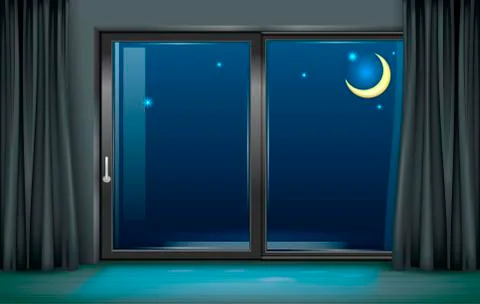 Interior with panoramic window Stock Illustration