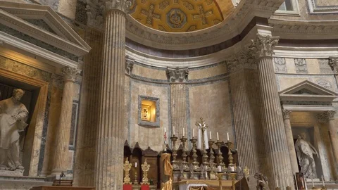 Interior of Pantheon, Roma Stock Footage 89982449