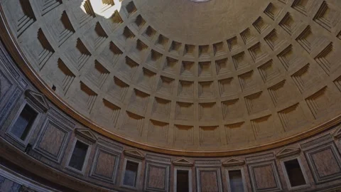 Interior of the Pantheon in Rome Stock Footage 343850697