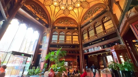 Interior of Parisi Passage Cafe and Brasserie, Budapest, Hungary 動画素材 213852234