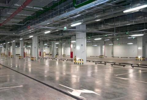 Interior of parking garage Foto stock