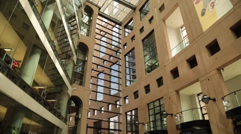 Interior passage of Vancouver Public Library Stock Footage 51772035