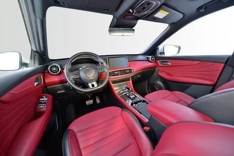 Interior of a passenger car with a dashboard Stock Photos