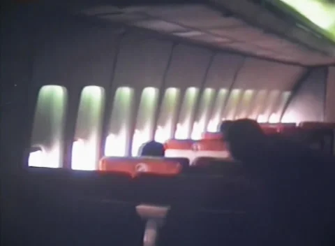 Interior of a passenger plane in 1973 스톡 동영상 231767388