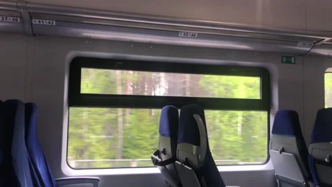 The interior of a passenger train 库存影片 335142641