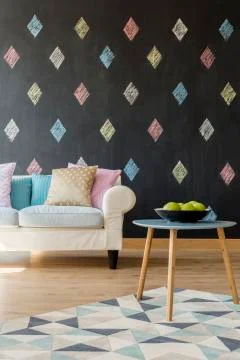 Interior with pattern decor idea Stock Photos