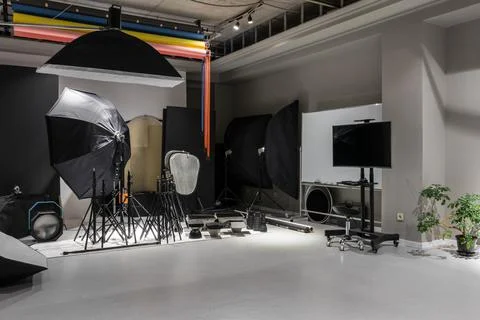 Interior of the photo studio Stock Photos