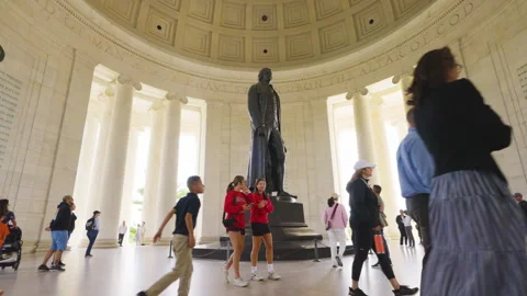Interior pillars and dome of the Jefferson Memorial in Washington D.C. Stock Footage 310861517