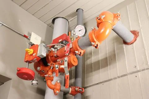 Interior pipes on a wall Stock Photos