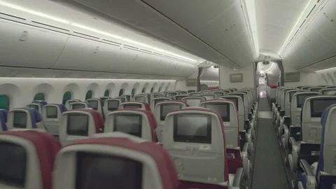 Interior plane corridor Stock Footage 77101360