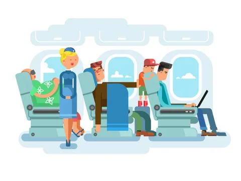 Interior of plane flat design Stock-Illustration