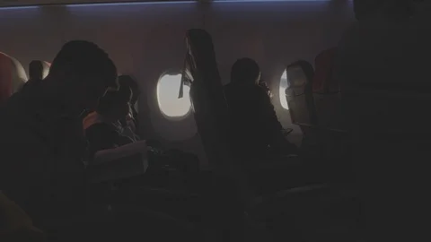 Interior Plane Travel 4k Stock Footage 124576334