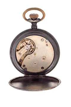 The interior of a pocket watch. Stock Photos