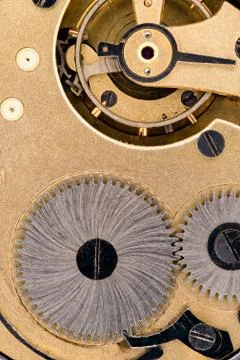 The interior of a pocket watch. Stock Photos