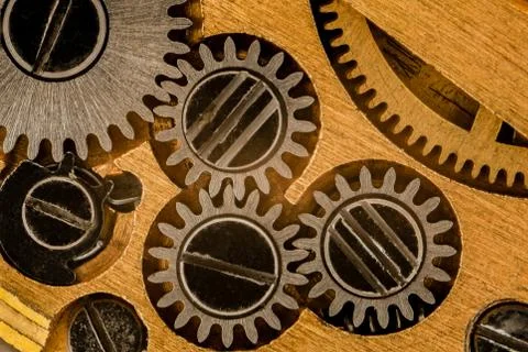 The interior of a pocket watch. Stock Photos