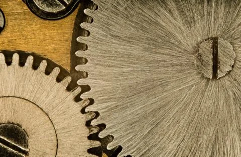 The interior of a pocket watch. Stock Photos