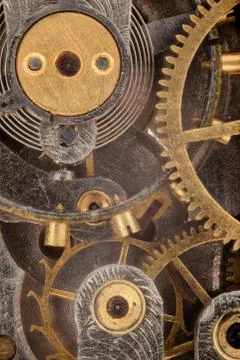 The interior of a pocket watch. Stock Photos