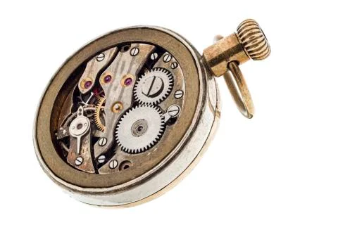 The interior of a pocket watch. Stock Photos