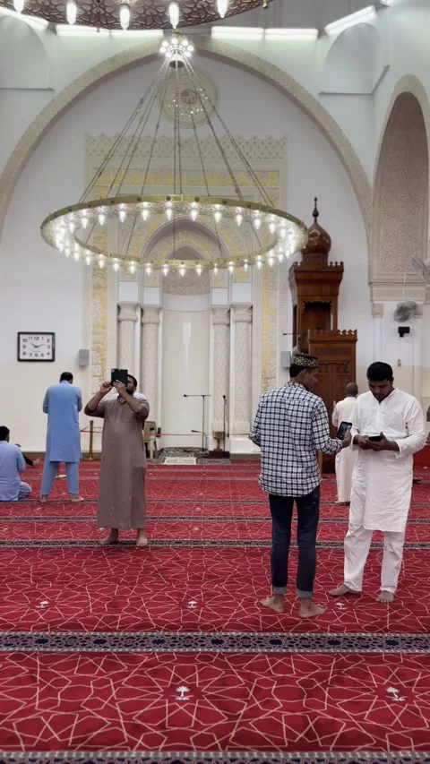 Interior Prayer Hall of Masjid Al Qiblatain Stock-Footage 341529140