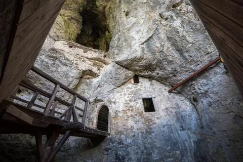 Interior of Predjama Castle Foto stock
