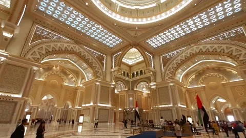 Interior of Presidential Palace, Abu Dhabi, UAE, United Arab Emirates Stock Footage