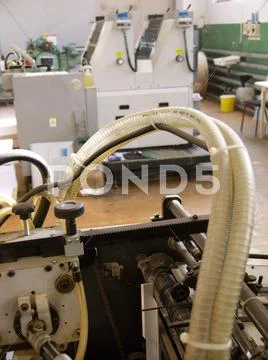Interior of press with the various equipment Stock Photos