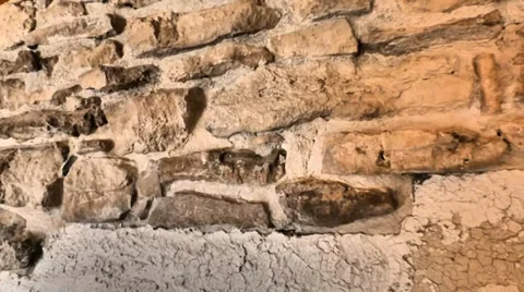 Interior Primitive Stone Wall Building 库存影片 38107392