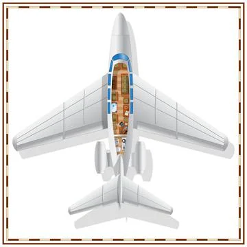 Interior of a private jet. Stock Illustration