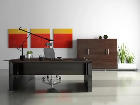 Interior of the private office 3d rendering Stock Illustration