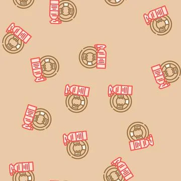 Interior protectant car care vector seamless pattern Stock Illustration