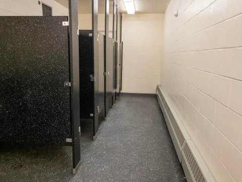 Interior of a public ablution block Foto stock