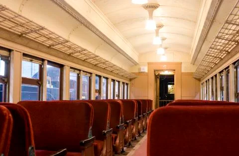 Interior of a pullman train of 1930's Stock Photos